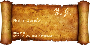 Neth Jenő névjegykártya
